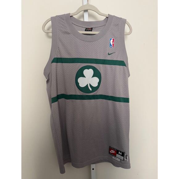 NIKE NBA Boston Celtics Jersey Pierce 34 Gray Green Men’s Size Medium Length 2